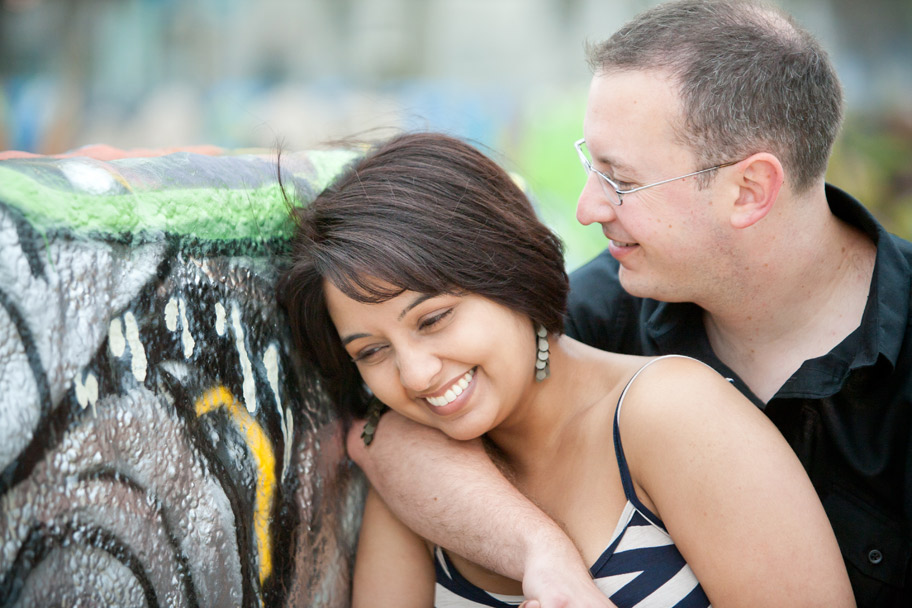 venice beach engagement session at the graffiti wall.