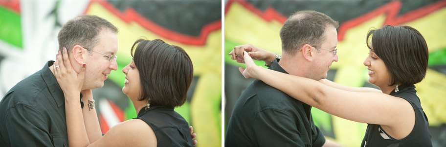 venice beach engagement session at the graffiti wall.