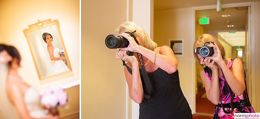 bride in mirror photography