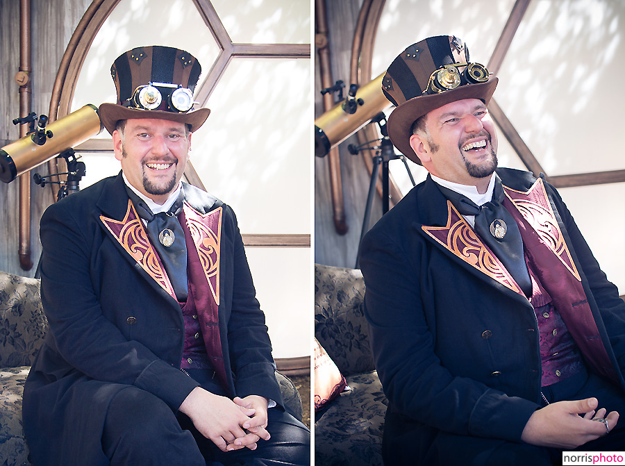 Steampunk wedding groom