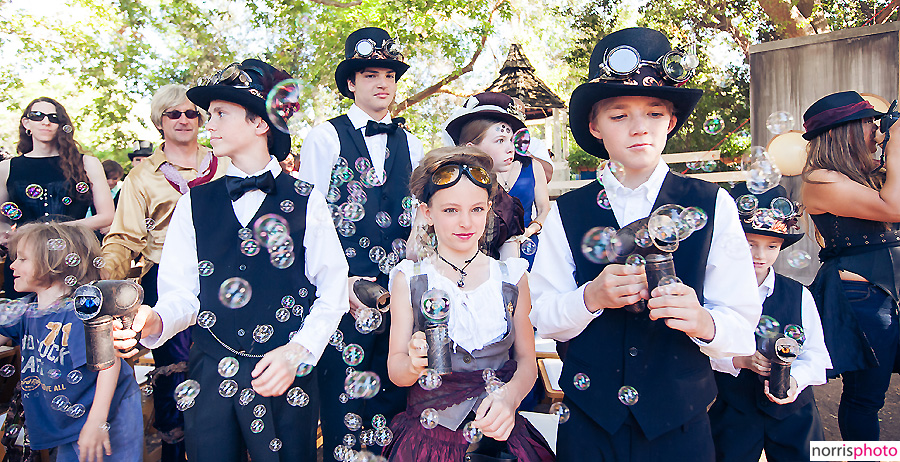 Steampunk wedding bubble gun