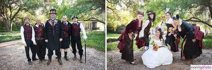 Steampunk wedding bridal party